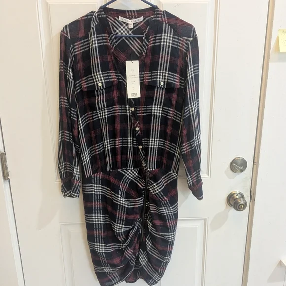 NWT Veronica Beard Emory Ruched Cargo Shirt Dress - Picture 3 of 7